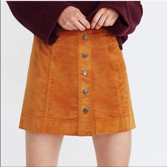 Madewell Metropolitan Button Skirt Size 00 - Picture 4 of 11
